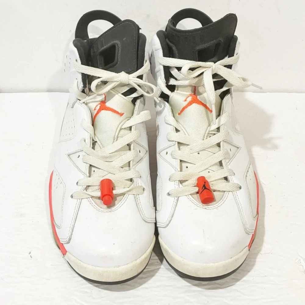 Nike Air Jordan 6 Retro White Infrared‎ OG VI White Red 384664-123 Size 9.5